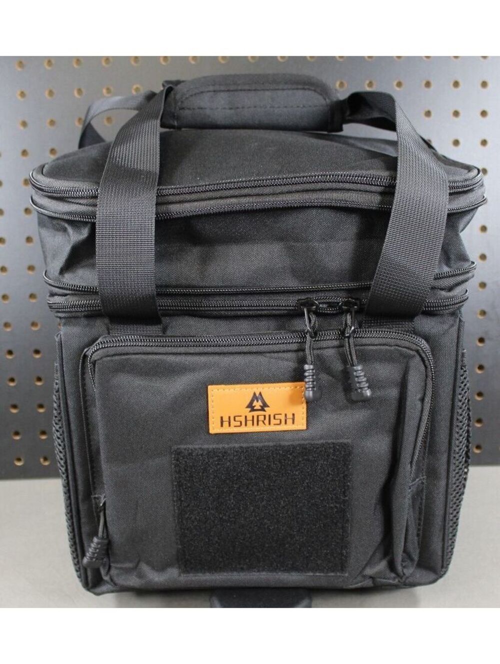 Gray Insulated Cooler Lunch Bag Multi-Pocket Travel Tote